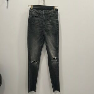 American Eagle Next Level Stretch Dark Grey ripped jeans